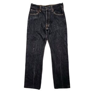 Levis 501 Original Fit Jeans Mens 30x32 Fits 28×27 Black Dark Wash Straight